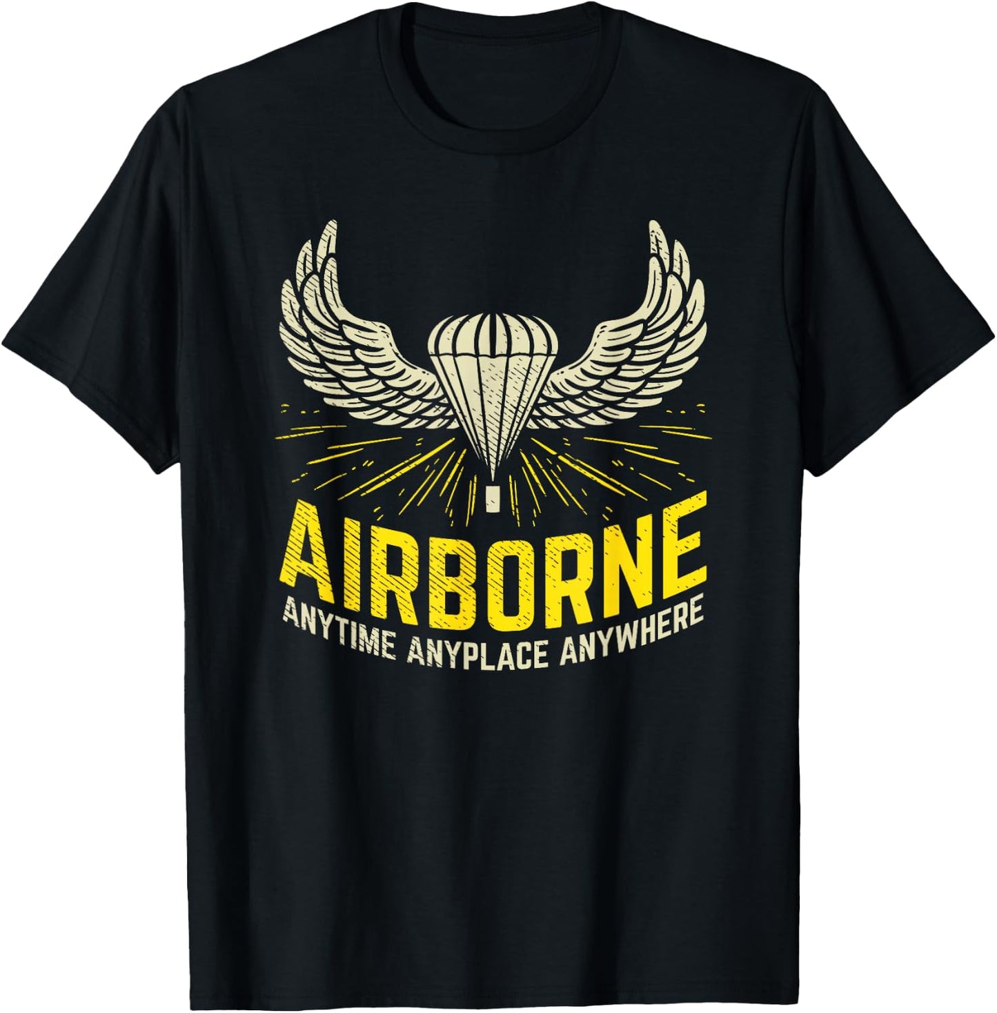 US American Airborne Paratrooper Parachutist Army Veteran T-Shirt - T-Shirt | Black