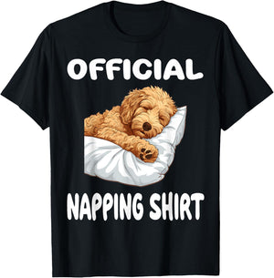 Goldendoodle Dog Pajamas Nightgown Official Napping T-Shirt - T-Shirt | Black