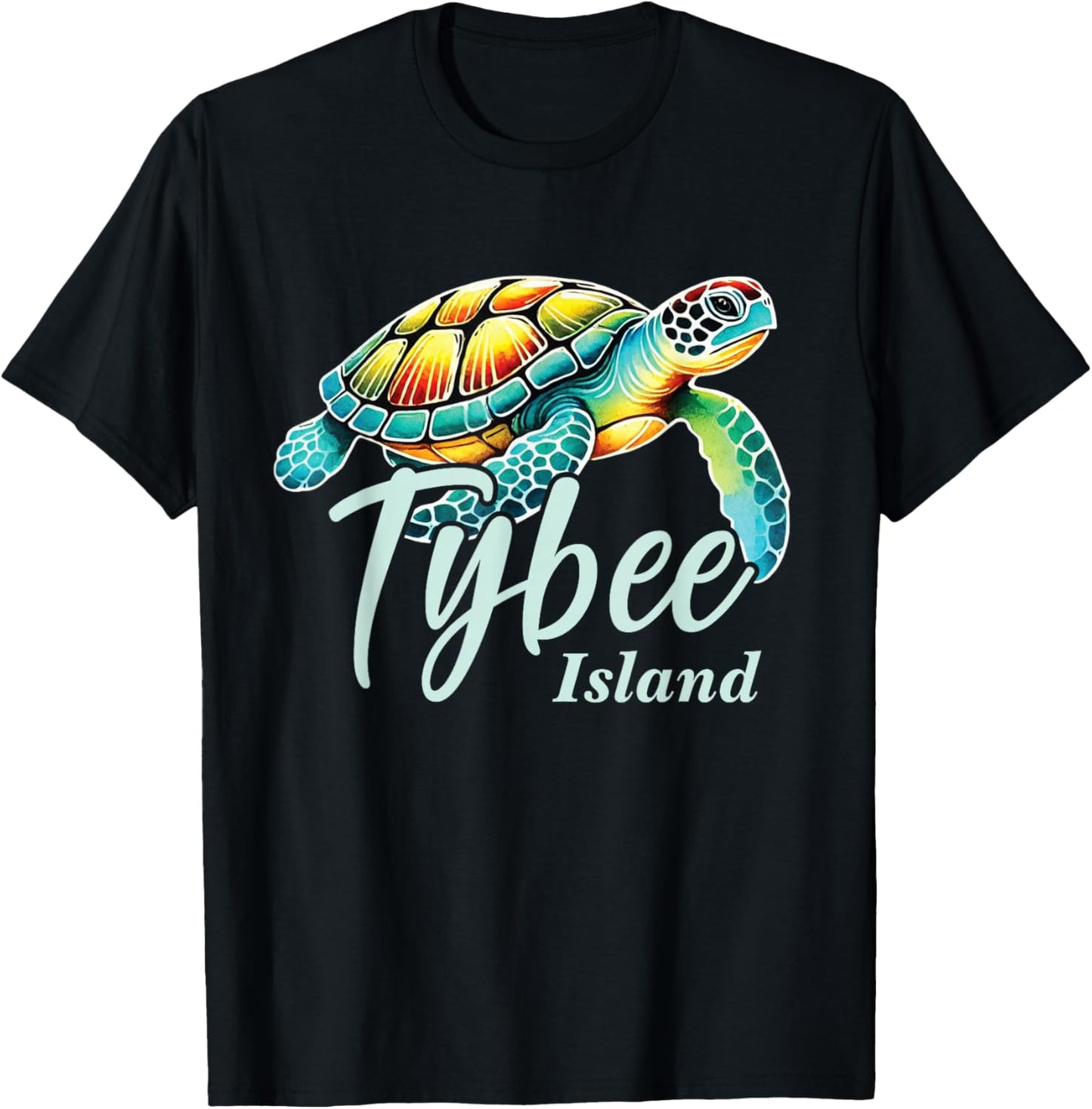 Tybee Island Georgia, Tybee Island Sea Turtle, Tybee Island T-Shirt - T-Shirt | Black