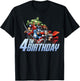Marvel Avengers Action Shot 4th Birthday T-Shirt - T-Shirt | Black