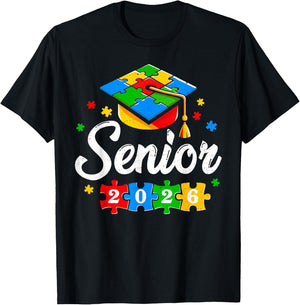 Senior Autism Graduate 2026 Autism Graduation Senior 2026 T-Shirt - T-Shirt | Black