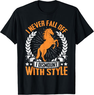 Funny Horse Shirt Women Kids Horse Lover Graphic T-Shirt - T-Shirt | Black