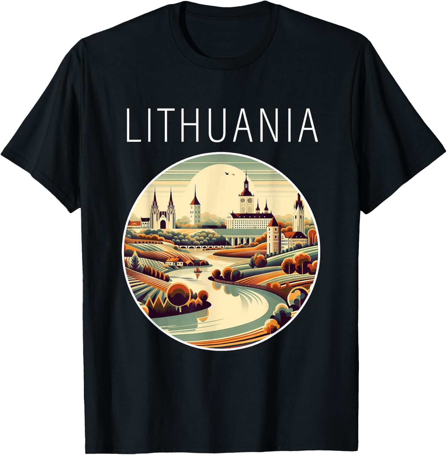 Lithuania scenery Art Deco T-Shirt - T-Shirt | Black