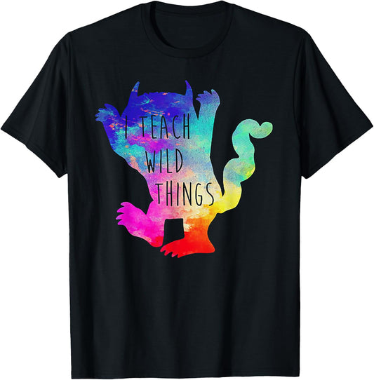 I Teach Wild Things Monster Funny Halloween Gifts T-Shirt - T-Shirt | Black