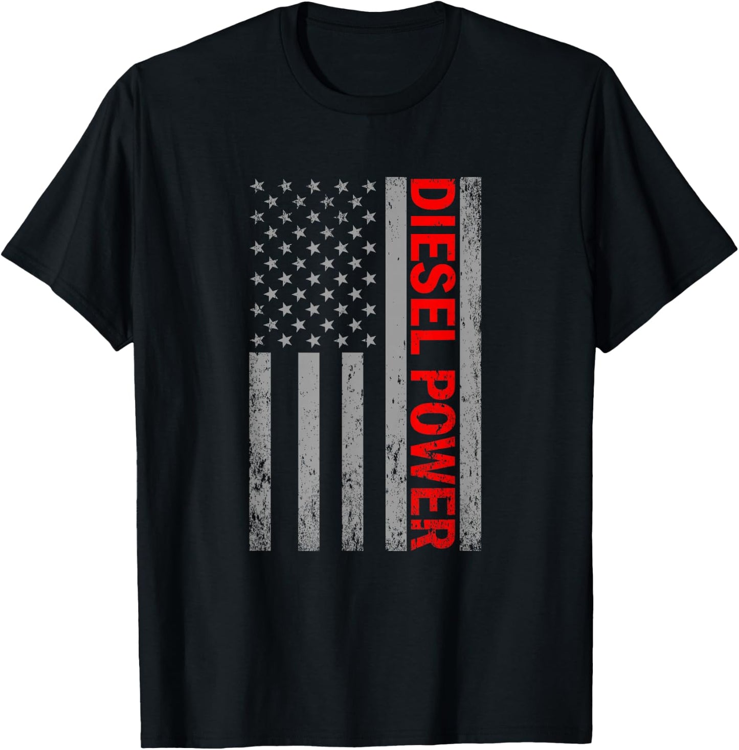 Diesel Power USA Flag Truck Turbo Brothers Mechanic T-Shirt - T-Shirt | Black
