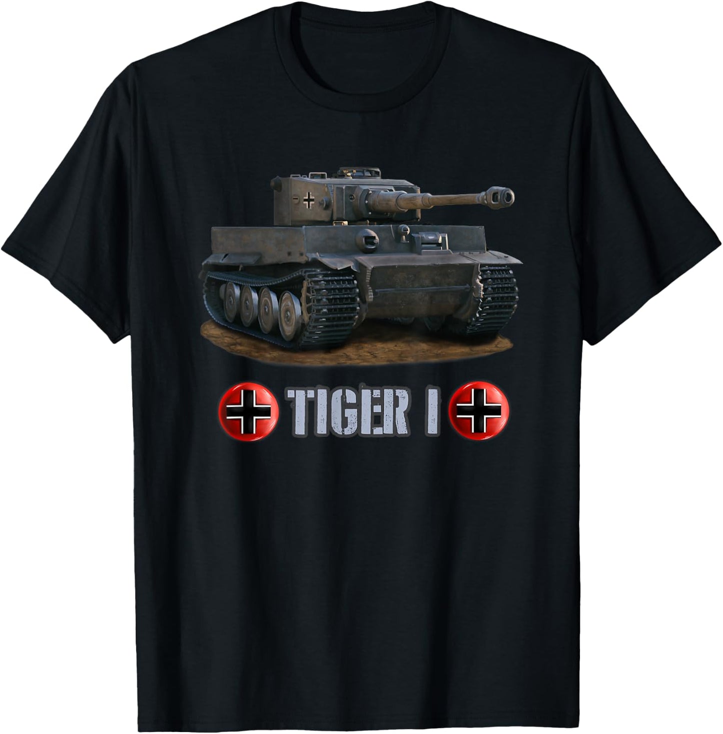 Vintage World War 2 German Tank Tiger I (1) gift T-Shirt - T-Shirt | Black