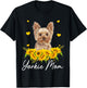 Sunflower Yorkie Mom Dog Lover T-Shirt - T-Shirt | Black