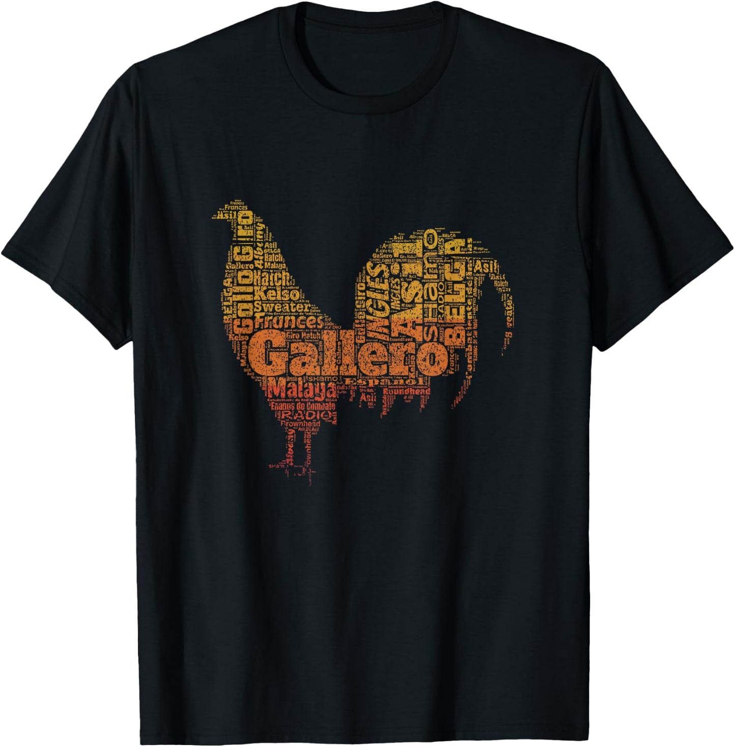 Gallero Tipos De Gallo De Pelea Silueta De Gallo T-Shirt - T-Shirt | Black