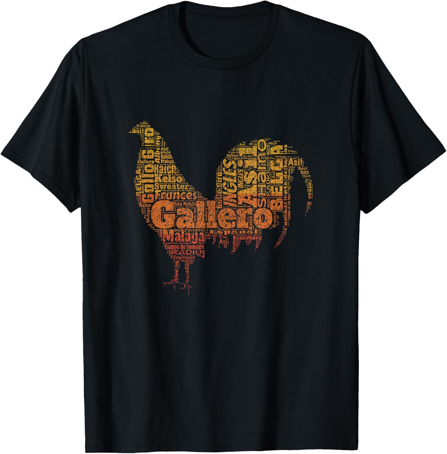 Gallero Tipos De Gallo De Pelea Silueta De Gallo T-Shirt - T-Shirt | Black