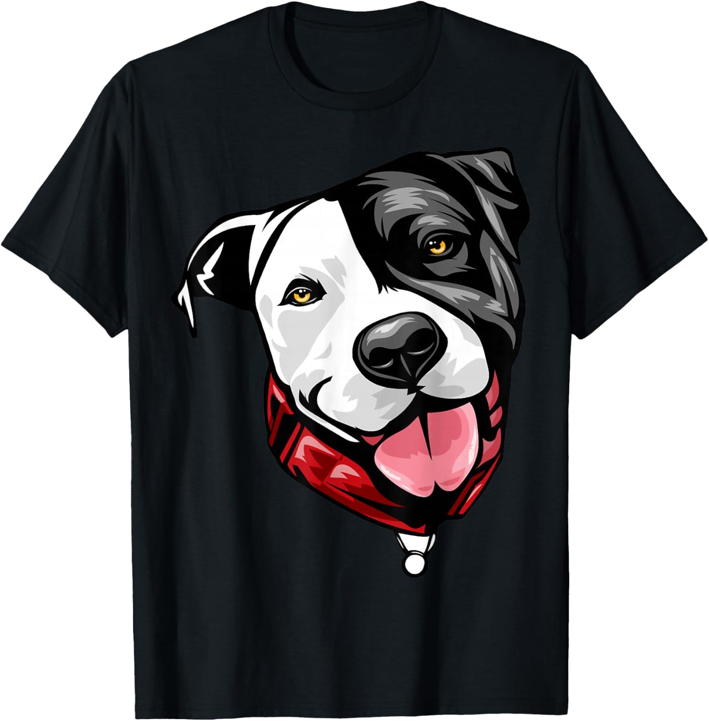 Cool Pit Bull Face T-Shirt - T-Shirt | Black
