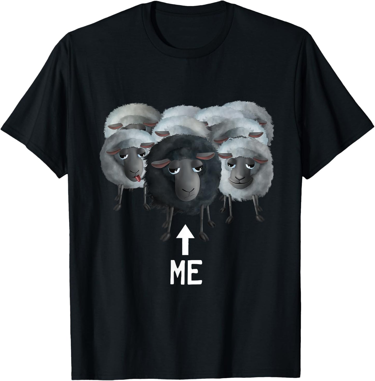 Sweet Sheep - me the black sheep (D010-0906A) T-Shirt - T-Shirt | Black