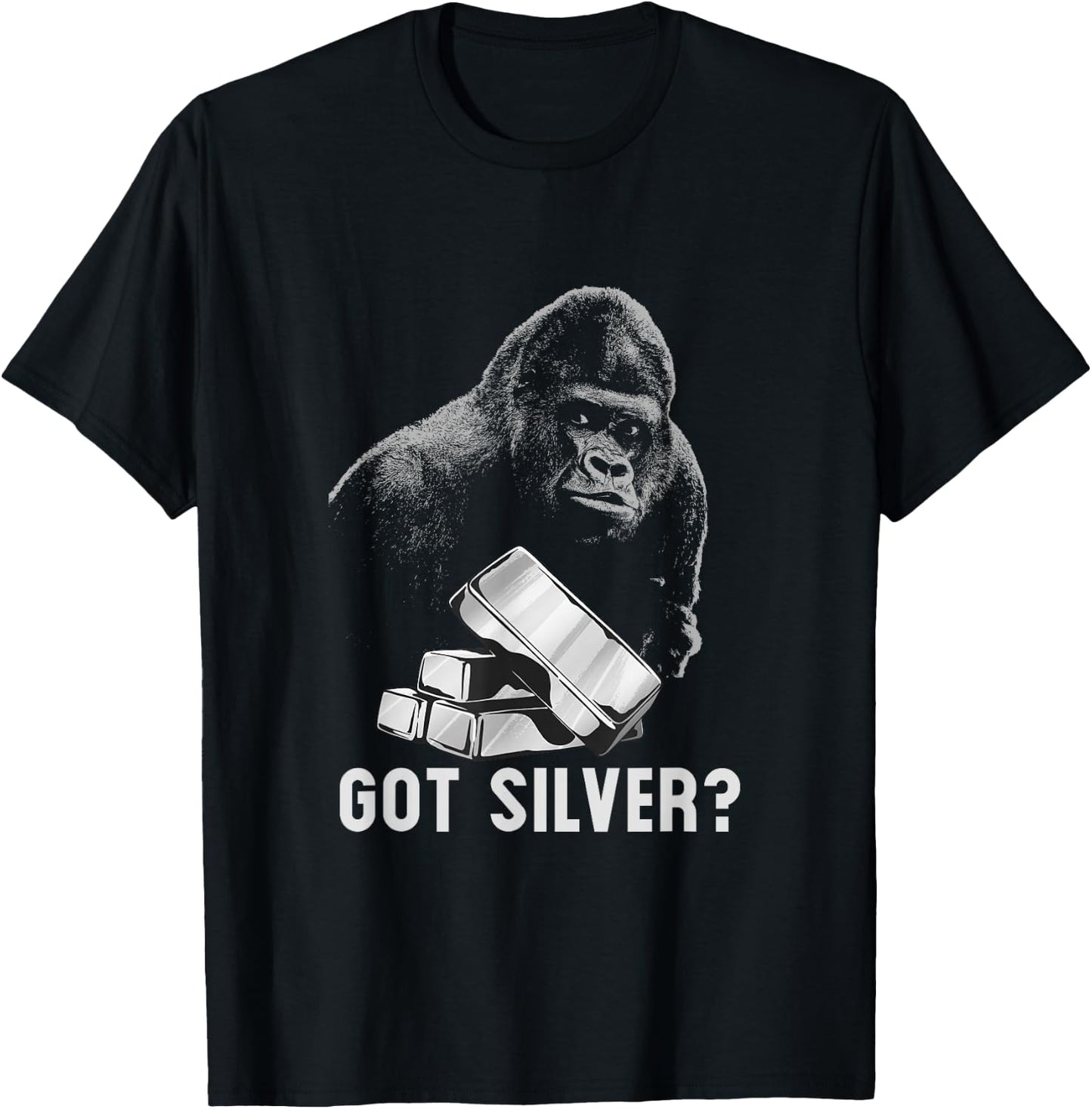 Silver Back Monkey Has Silver Wallstreetsilver T-Shirt - T-Shirt | Black