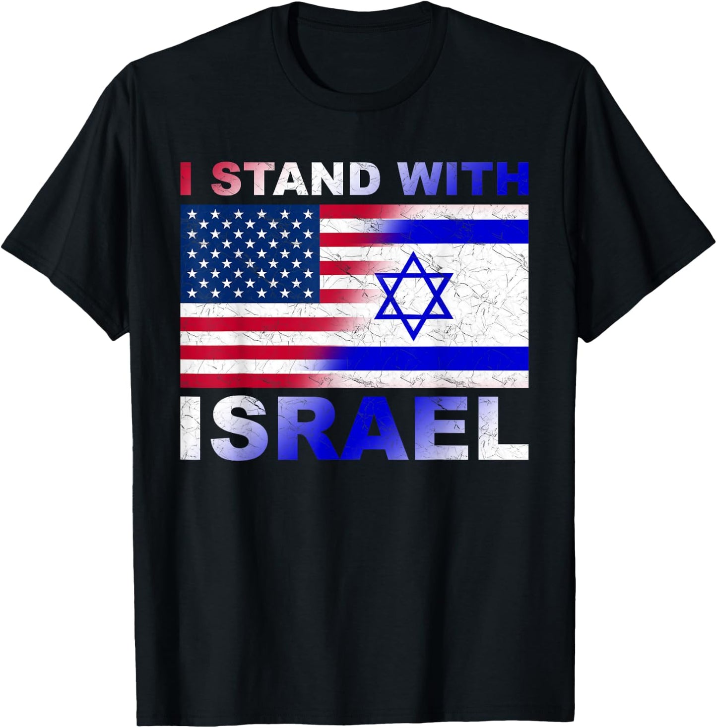 I Stand With Israel, Israeli Palestinian Conflict Pro Israel T-Shirt - T-Shirt | Black