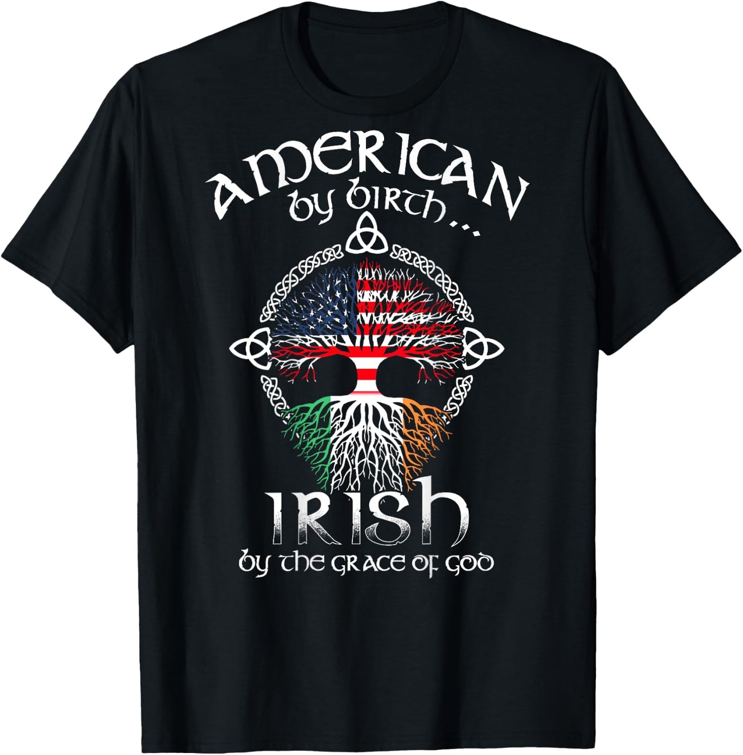 Irish By Blood American By Birth Patriot By Choice Vintage T-Shirt - T-Shirt | Black