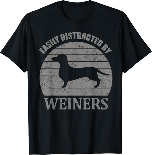 Retro Pet Dogs Weiners Lover Easily Distracted By Wieners