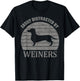 Retro Pet Dogs Weiners Lover Easily Distracted By Wieners T-Shirt - T-Shirt | Black