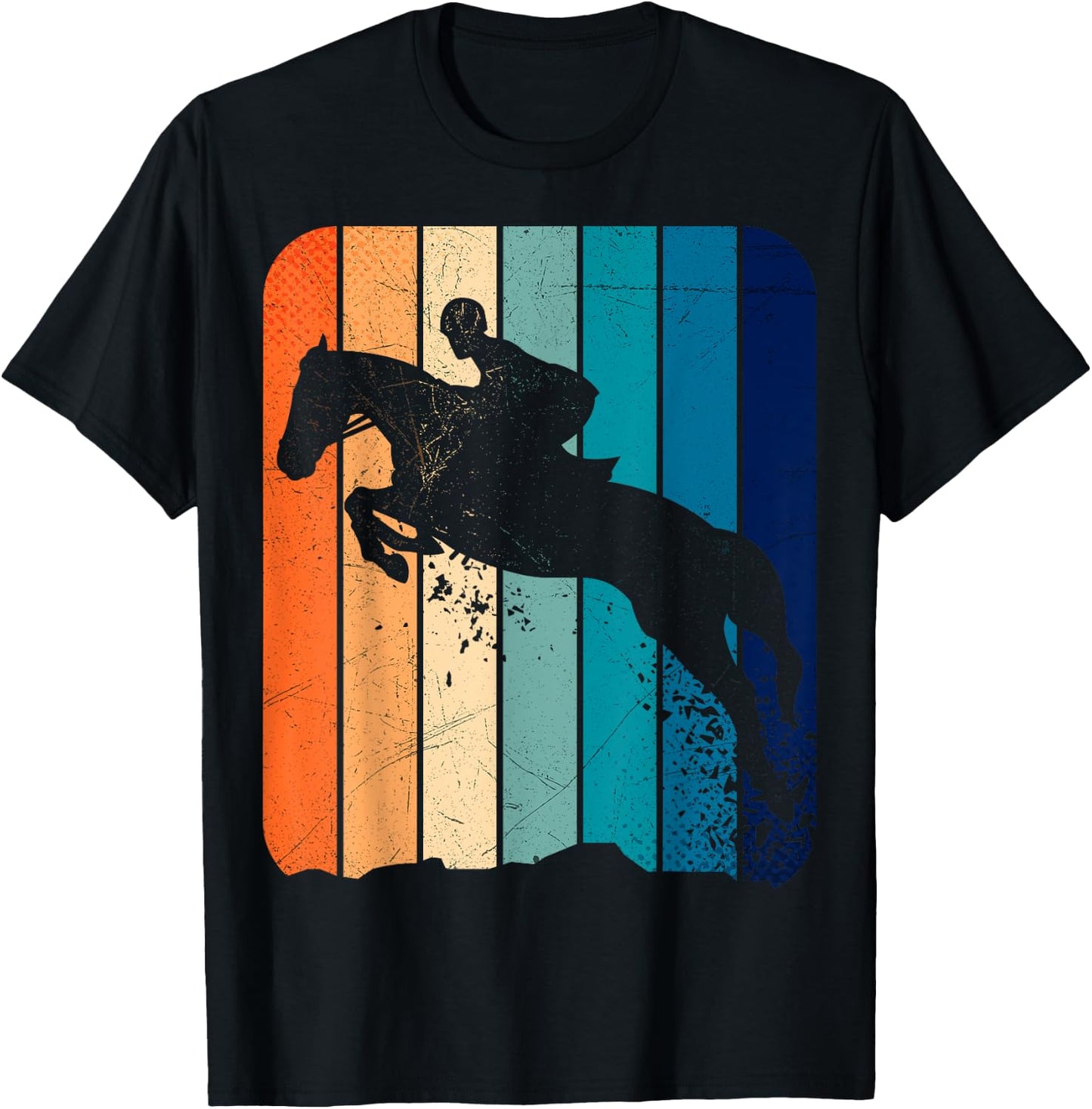 Girl Horse Stadium Jumping Equestrian Shirt Vintage Dressage T-Shirt - T-Shirt | Black