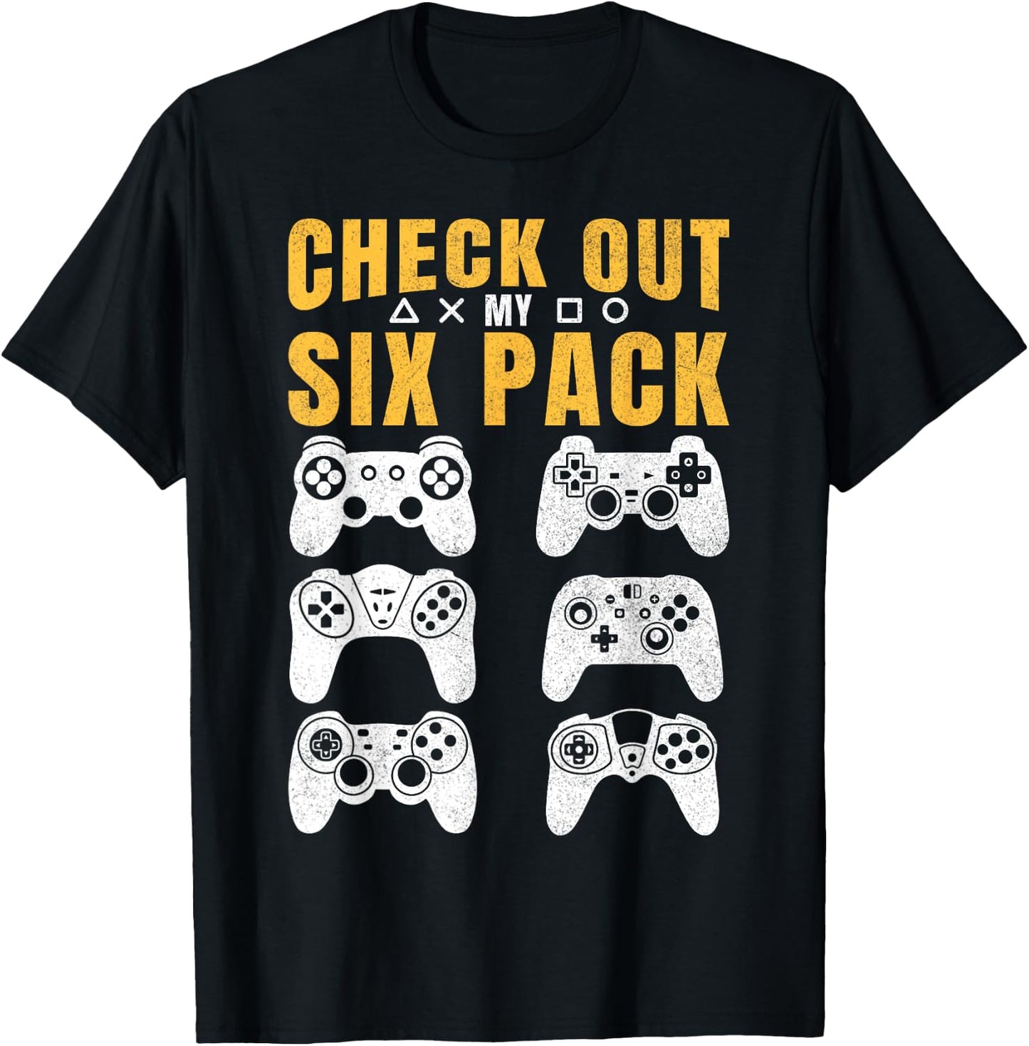 Check Out My 6 Six Pack Gamer Video Game Lover T-Shirt - T-Shirt | Black