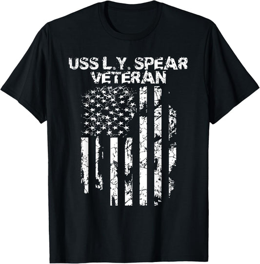 USS L.Y. Spear Veteran T-Shirt - T-Shirt | Black