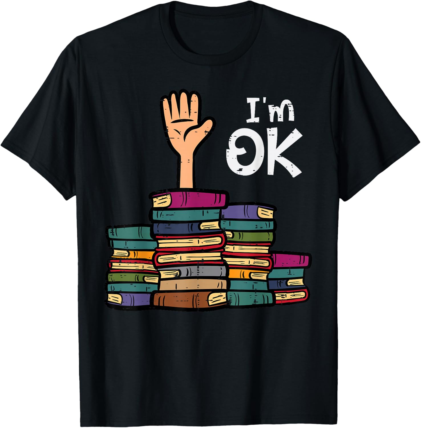 I'm Ok Funny Read Book Reading Librarian Teacher Men Women T-Shirt - T-Shirt | Black