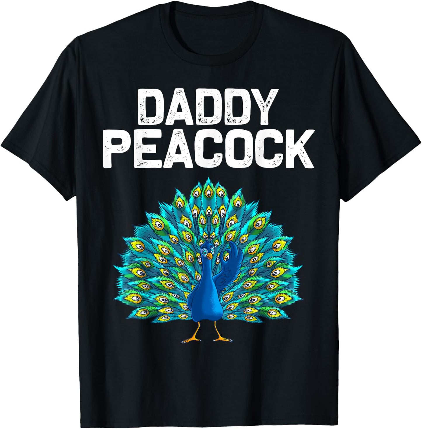 Funny Peacock Gift Dad Men Peafowl Lover Bird Feather T-Shirt - T-Shirt | Black