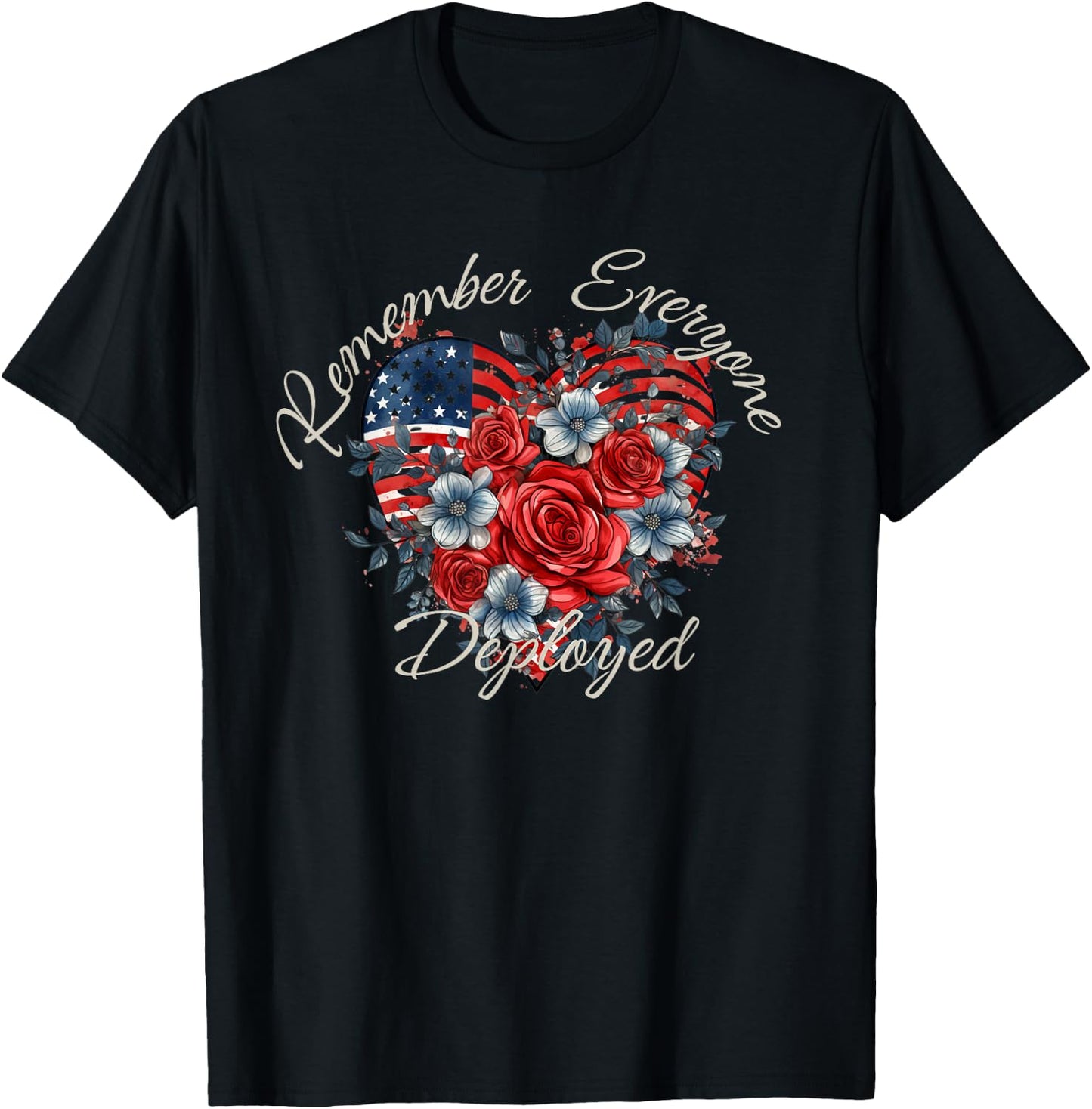 Remember Everyone Deployed, 4th July RED Friday Military T-Shirt - T-Shirt | Black