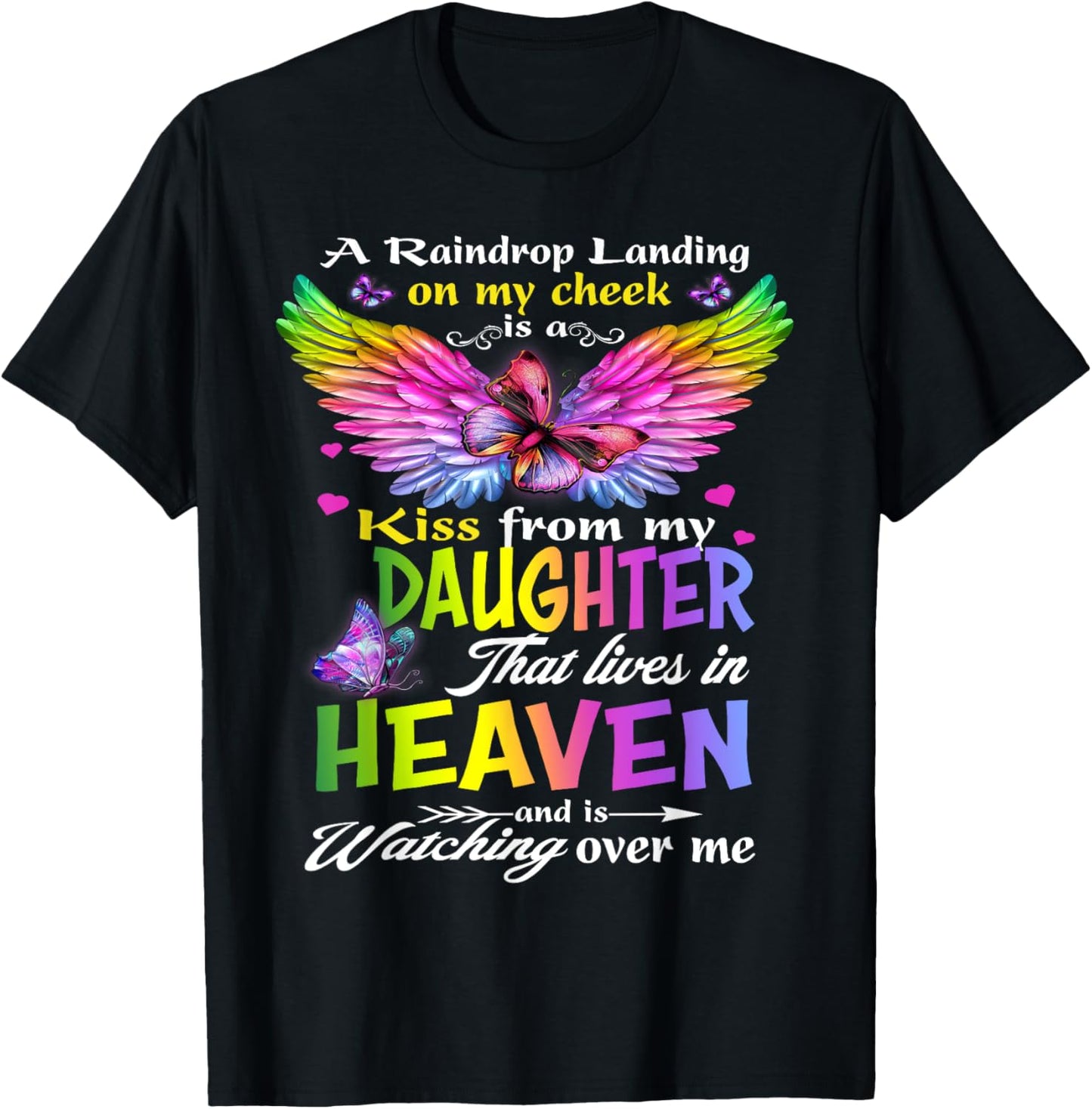 My Angel My Daughter, Repass Rememberance My Daughter Heaven T-Shirt - T-Shirt | Black