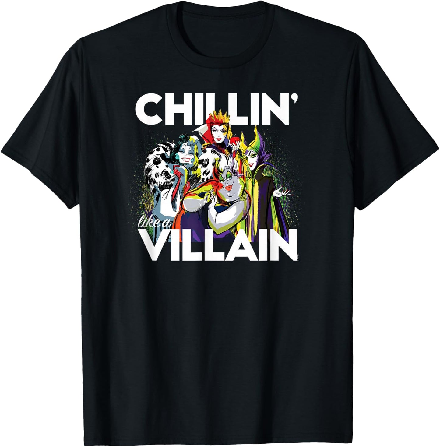 Disney Villains - Cruella Evil Queen Ursula Maleficent T-Shirt - T-Shirt | Black