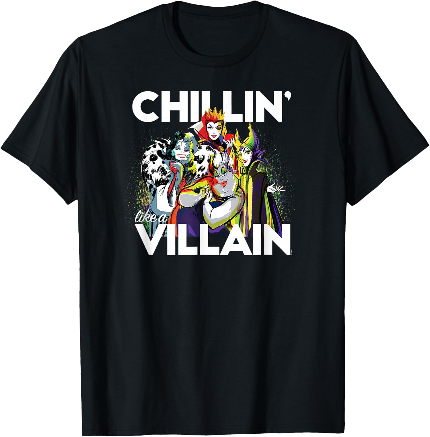 Disney Villains - Cruella Evil Queen Ursula Maleficent T-Shirt - T-Shirt | Black