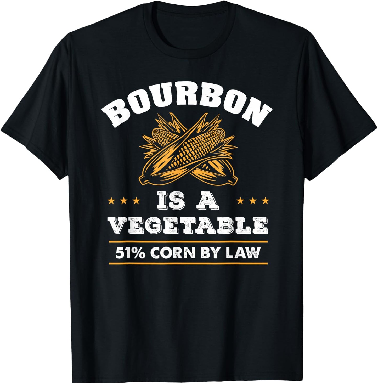 Bourbon is a Vegetable - Whiskey - Funny Bourbon Drinking T-Shirt - T-Shirt | Black