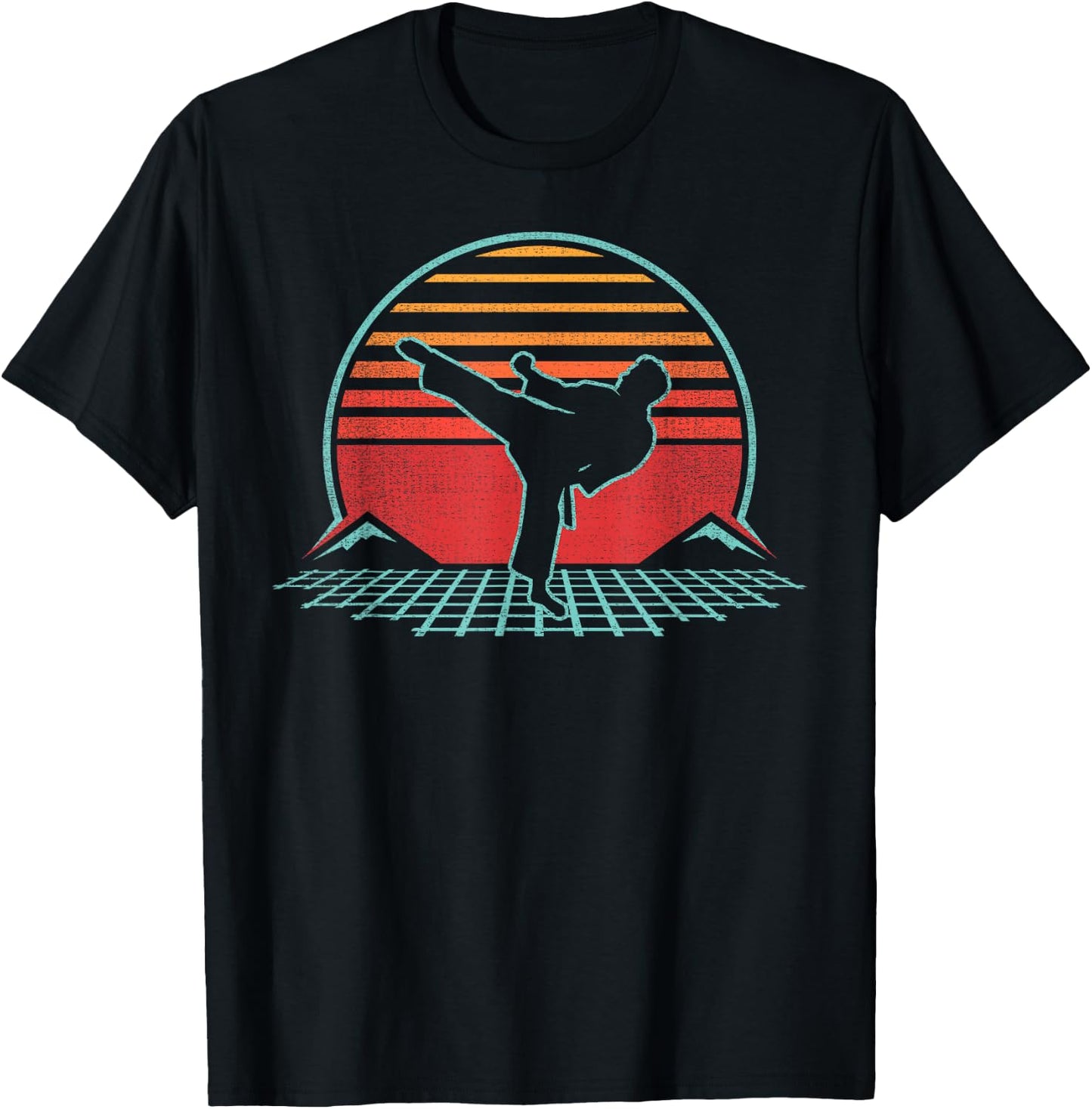 Karate Retro 80s Style T-Shirt - T-Shirt | Black