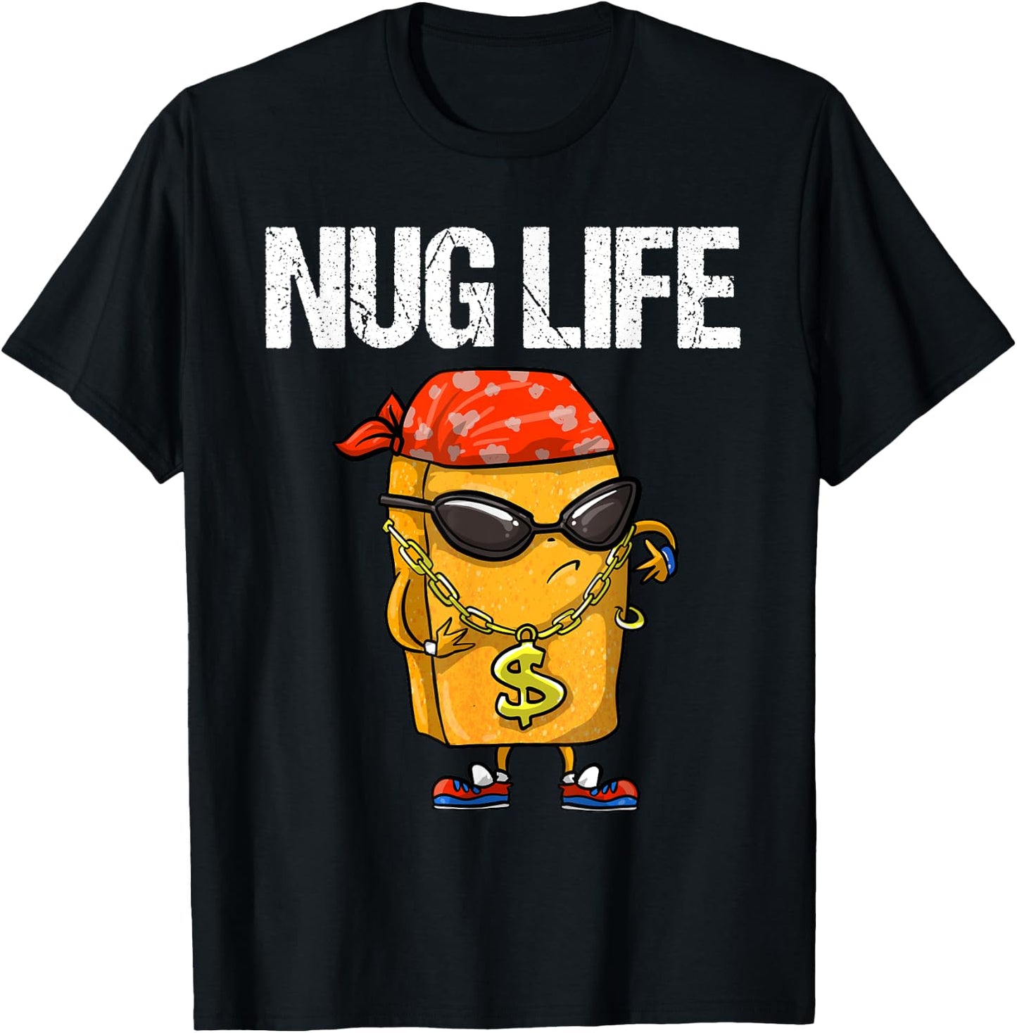 Funny Nug Life Gift | Cute Chicken Nuggets Lover Men Women T-Shirt - T-Shirt | Black