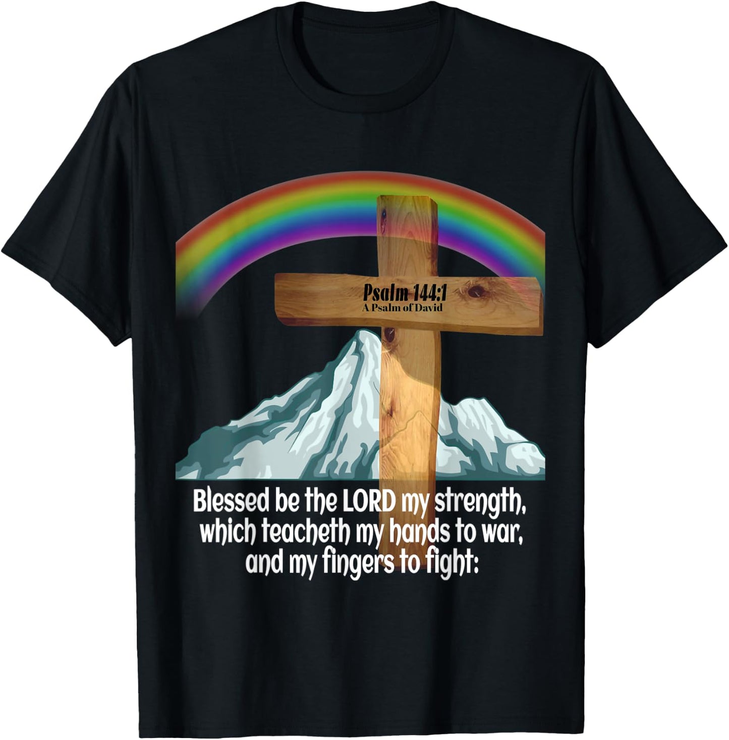 Psalm 144:1, A Psalm of David T-Shirt - T-Shirt | Black