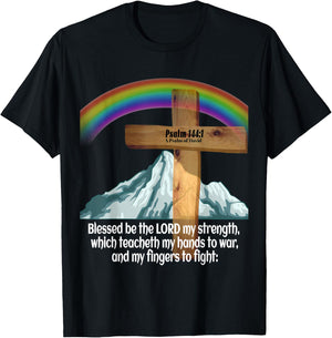 Psalm 144:1, A Psalm of David T-Shirt - T-Shirt | Black
