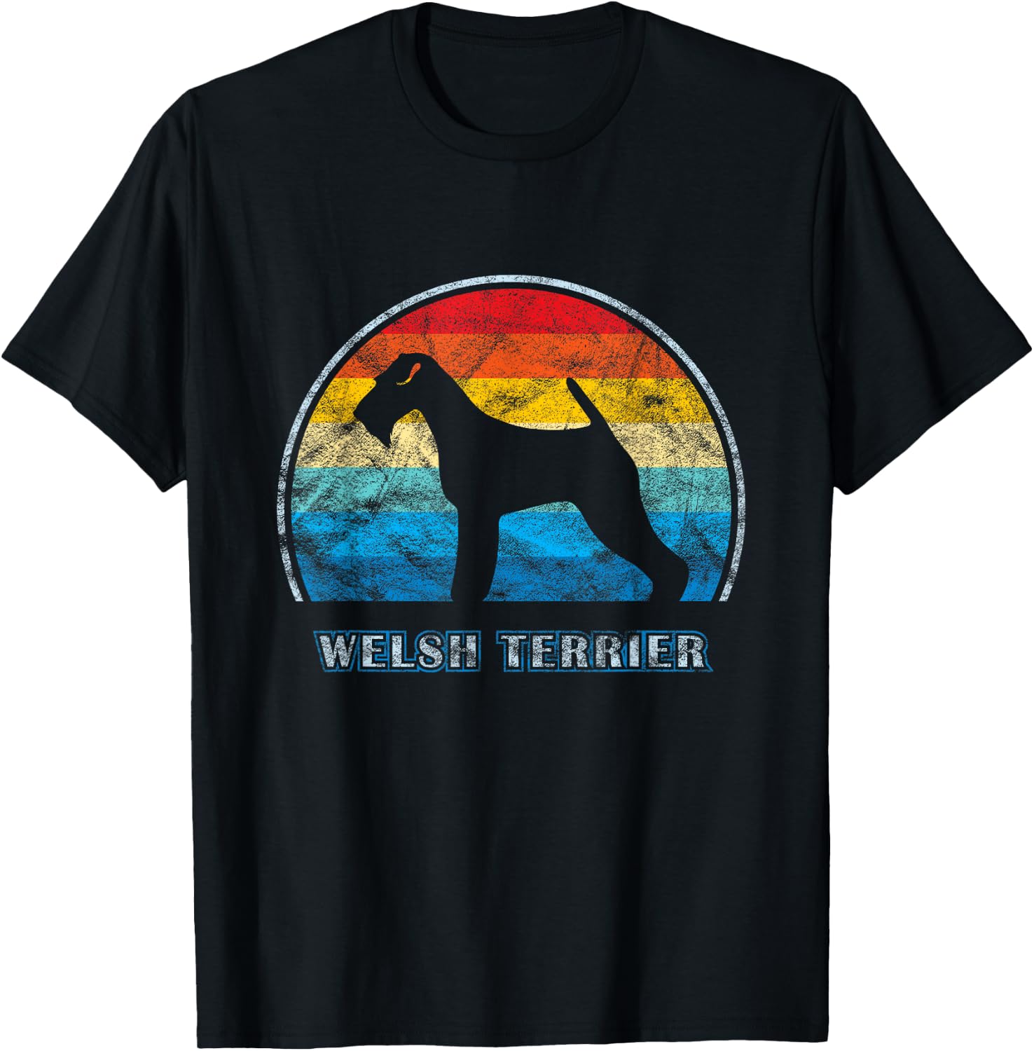 Welsh Terrier Vintage Design Dog Men Women Girls Kids T-Shirt - T-Shirt | Black