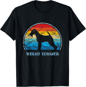 Welsh Terrier Vintage Design Dog Men Women Girls Kids T-Shirt - T-Shirt | Black