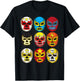 Cool Lucha Libre Wrestlers Masks | Funny Wrestling Gift Fan T-Shirt - T-Shirt | Black