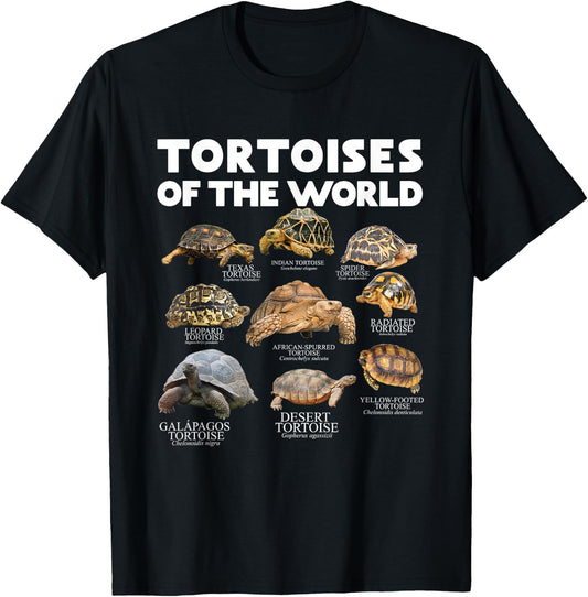 Tortoises Of The World Turtles Lover Save The Tortoises T-Shirt - T-Shirt | Black
