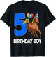 Birthday Boy 5 Riding Rider Shirts Horse Love Party T-Shirt - T-Shirt | Black