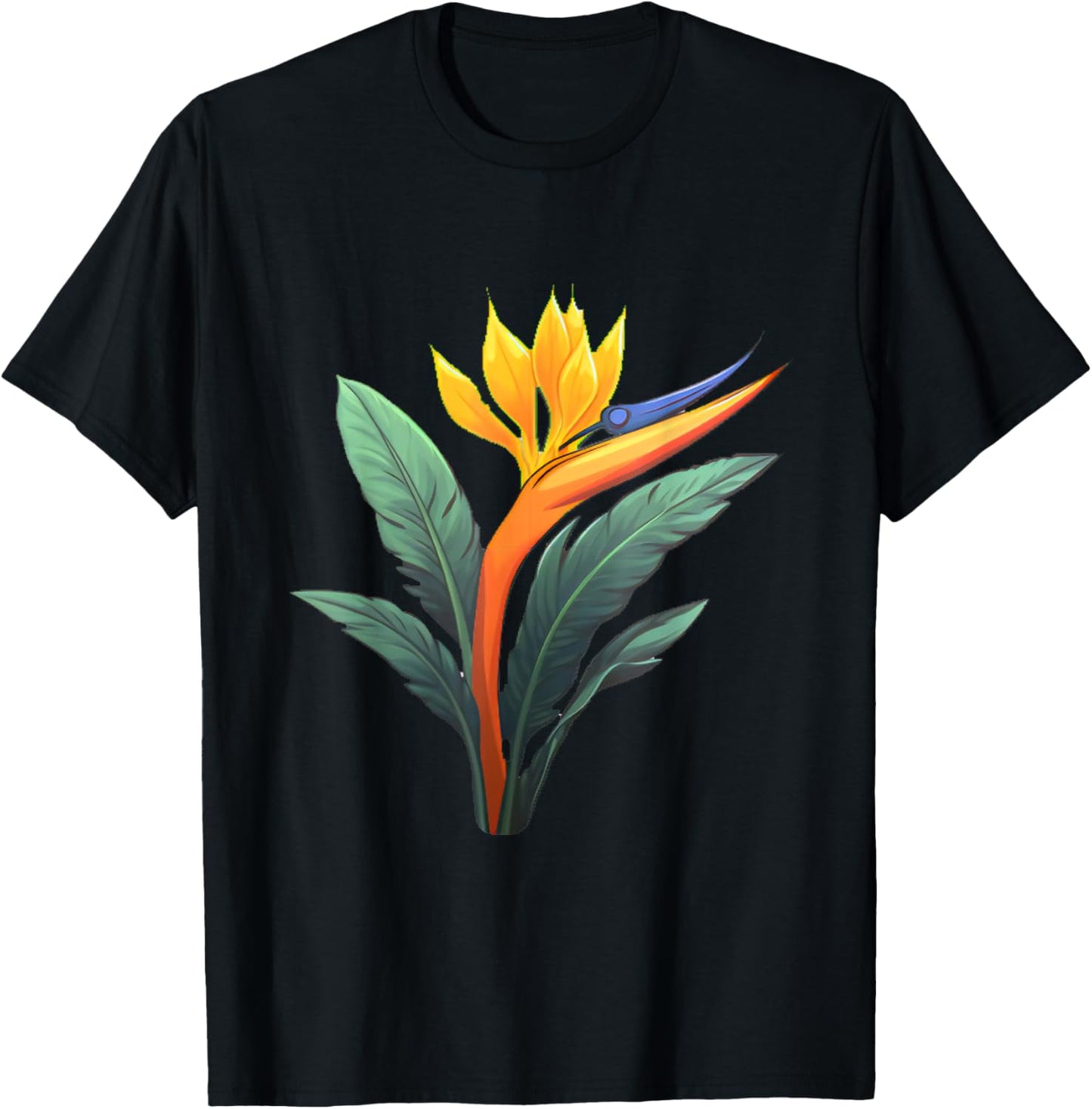 Bird of Paradise Plant Flower T-Shirt - T-Shirt | Black