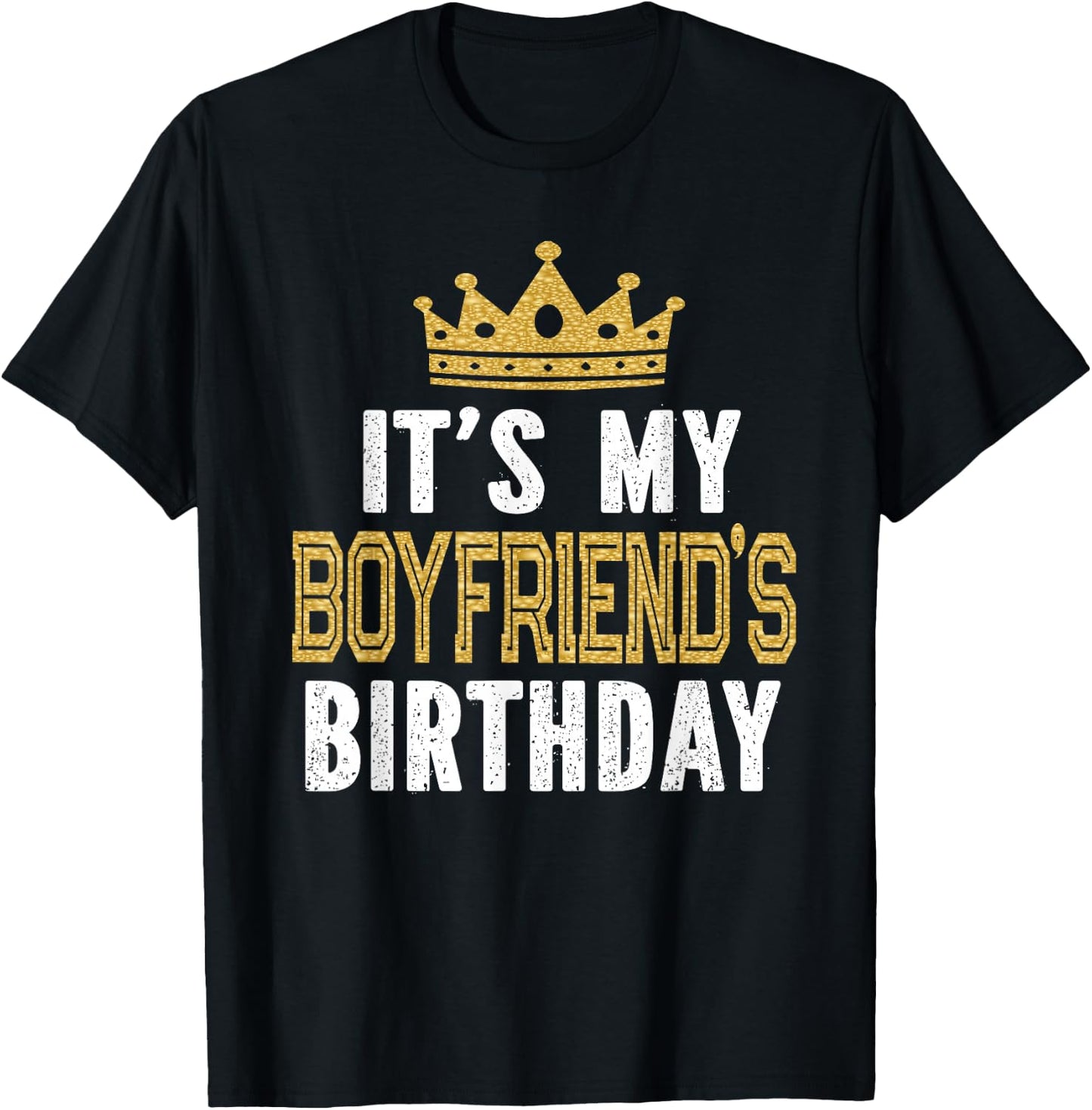 It's My Boyfriend's Birthday Party Couple T-Shirt - T-Shirt | Black
