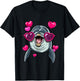 Dolphin Valentine Shirt Heart Sea Animal Whale Dolphin Lover T-Shirt - T-Shirt | Black