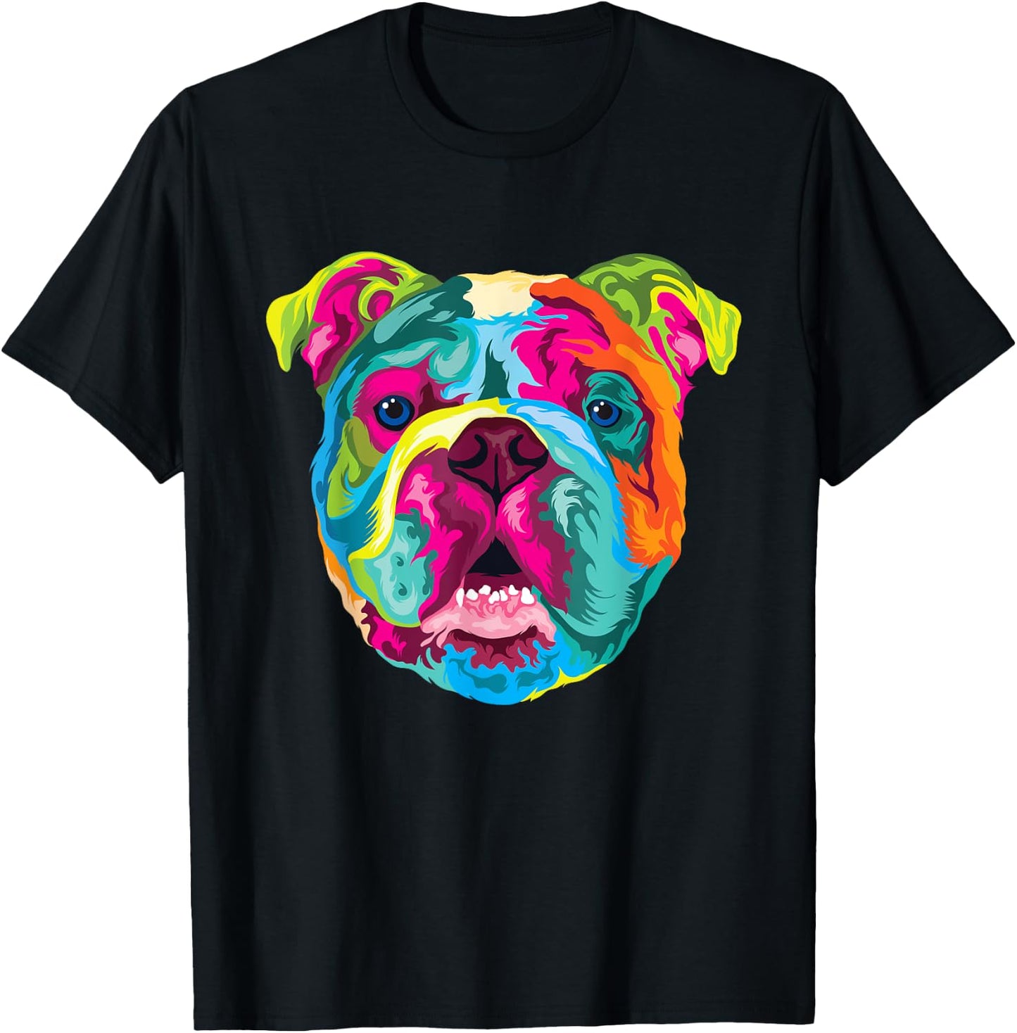 Pop Art English Bulldog Pet Paw Gift Men Women Dog Lover T-Shirt - T-Shirt | Black