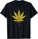 Marijuana Hemp Pot Gold Vintage Symbol T-Shirt - T-Shirt | Black