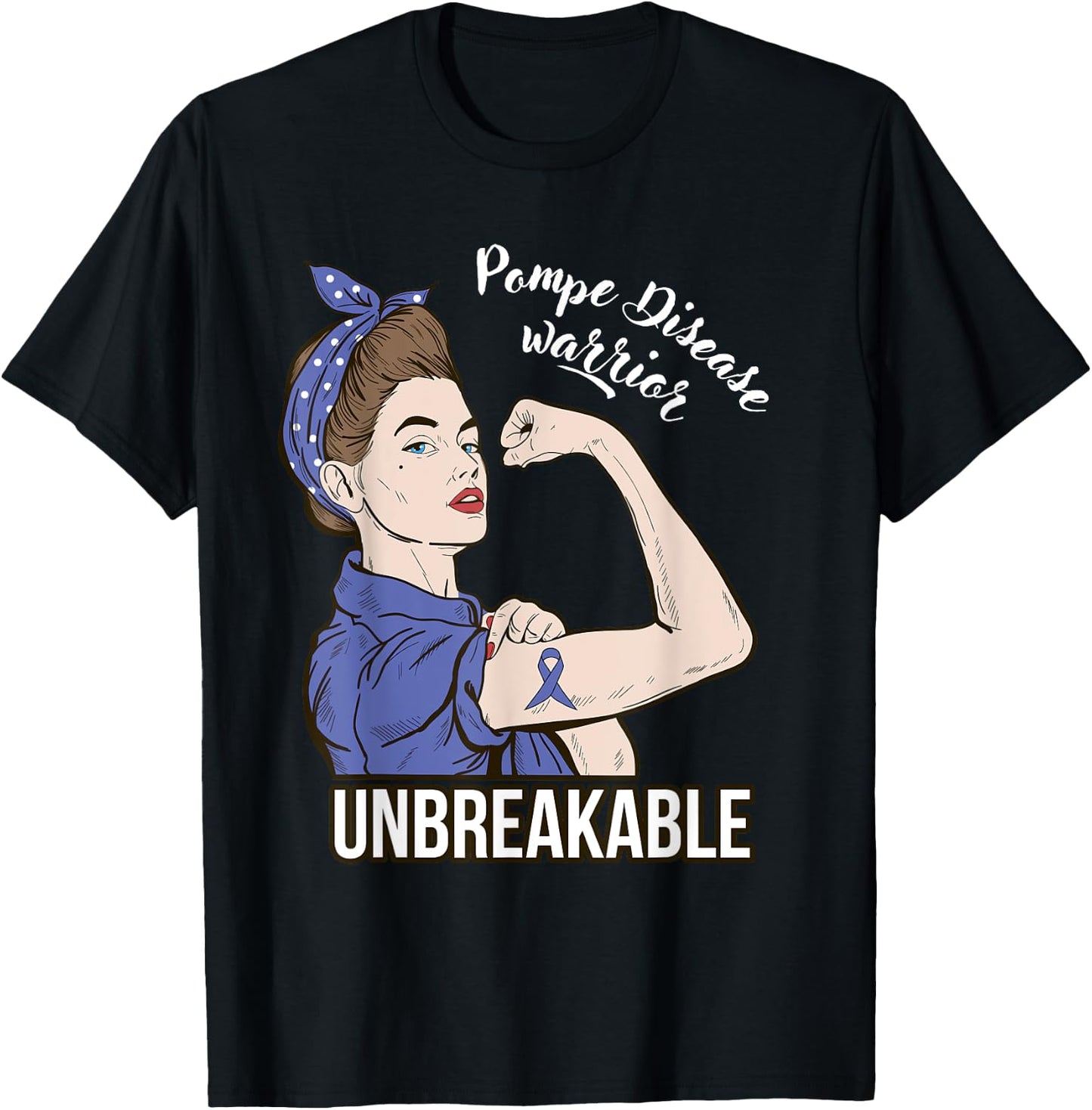 Pompe Disease Awareness Warrior Unbreakable Support T-Shirt - T-Shirt | Black