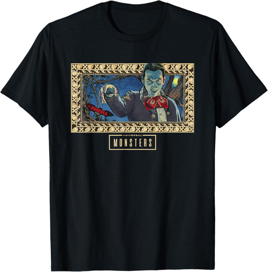 Universal Monsters Dracula Charro Negro T-Shirt - T-Shirt | Black