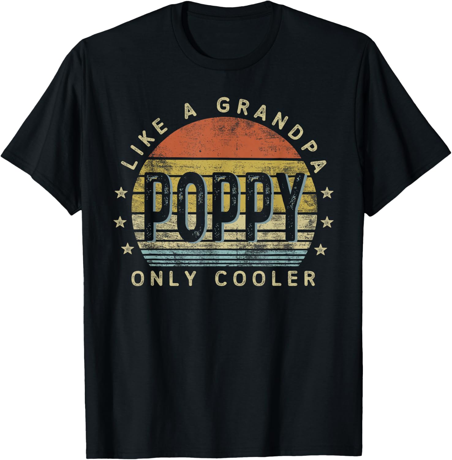 Poppy Like a Grandpa Only Cooler Poppy Gifts Vintage Style T-Shirt - T-Shirt | Black