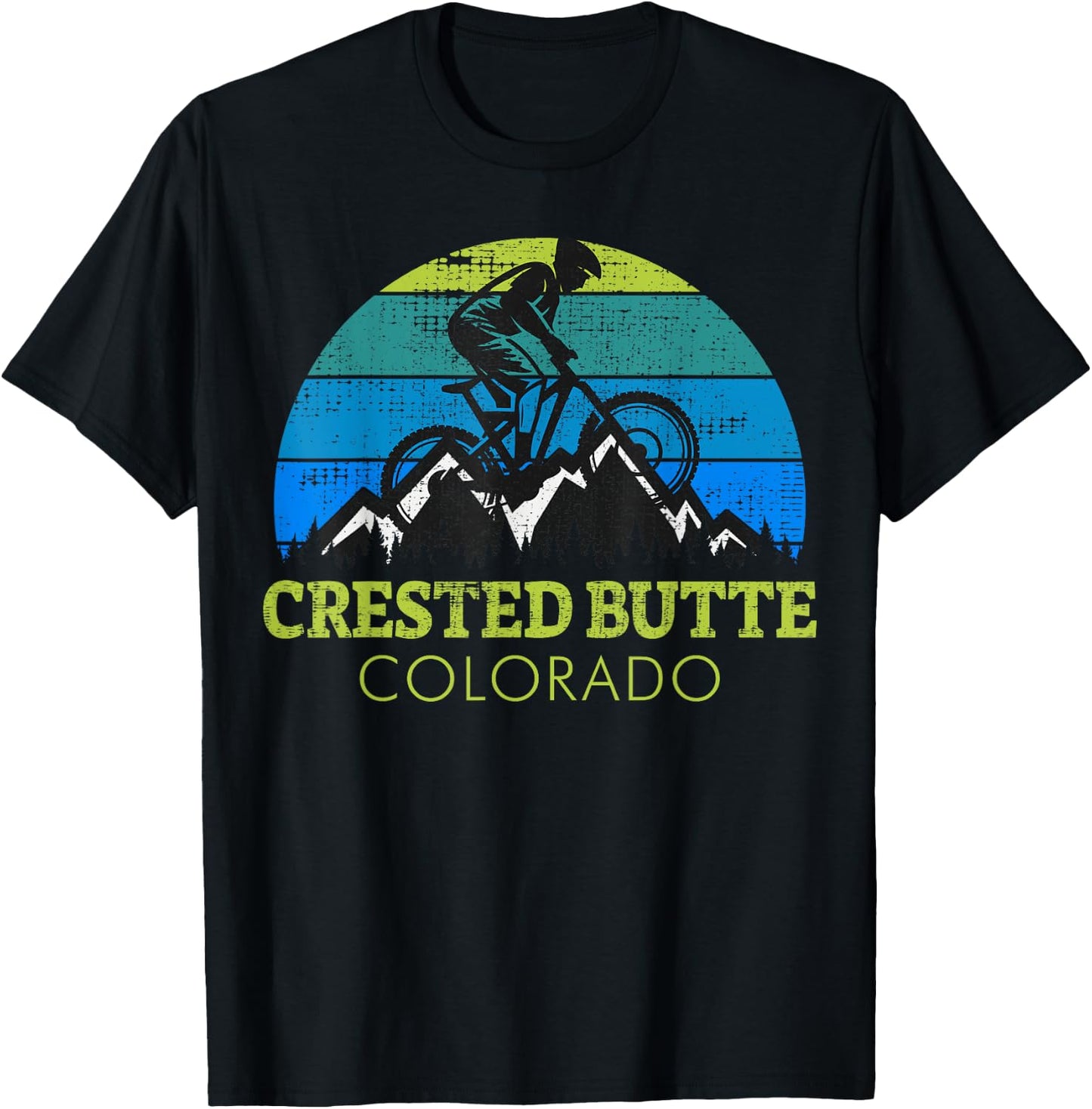 Crested Butte Colorado Mountain Biking T-Shirt - T-Shirt | Black