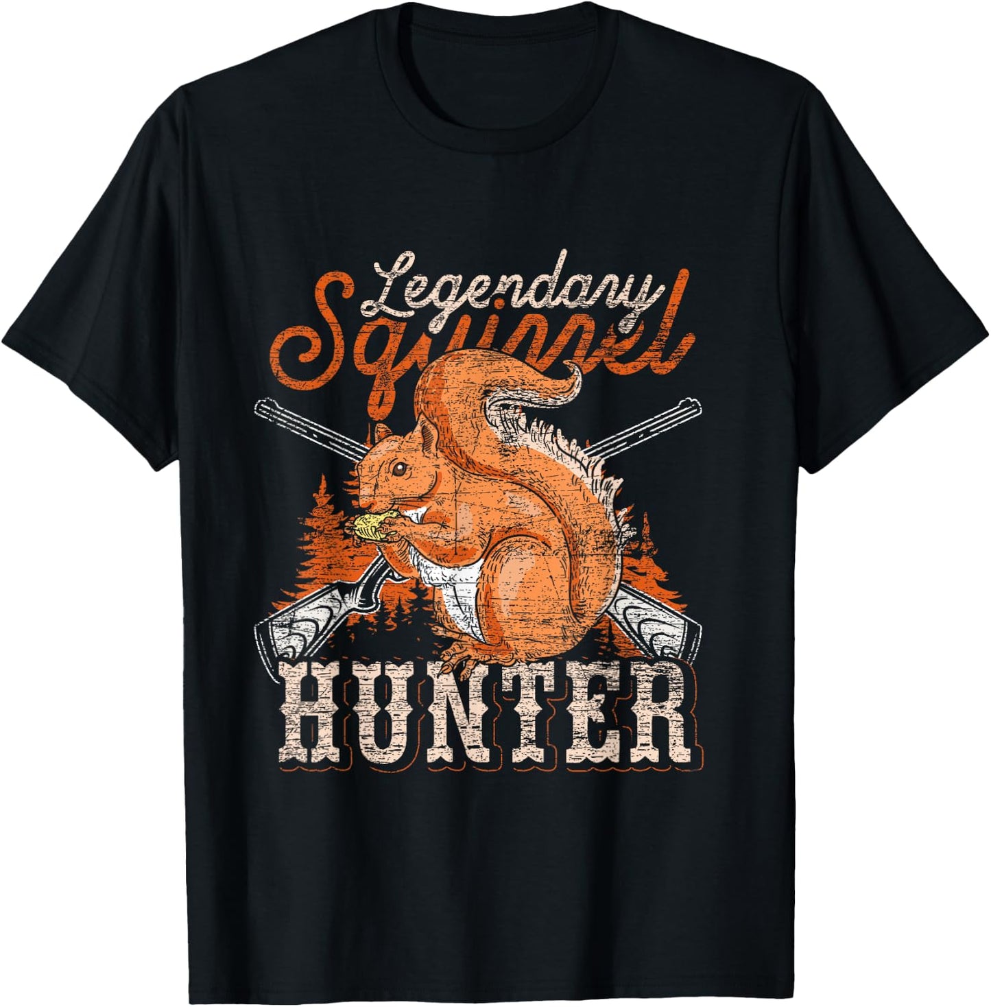 Legendary Squirrel Hunter Squirrel T-Shirt - T-Shirt | Black