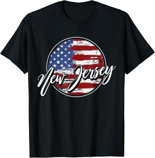 Retro & Retro USA New Jersey - Women's Classic Fit Black Short Sleeve - Small T-Shirt - T-Shirt | Black